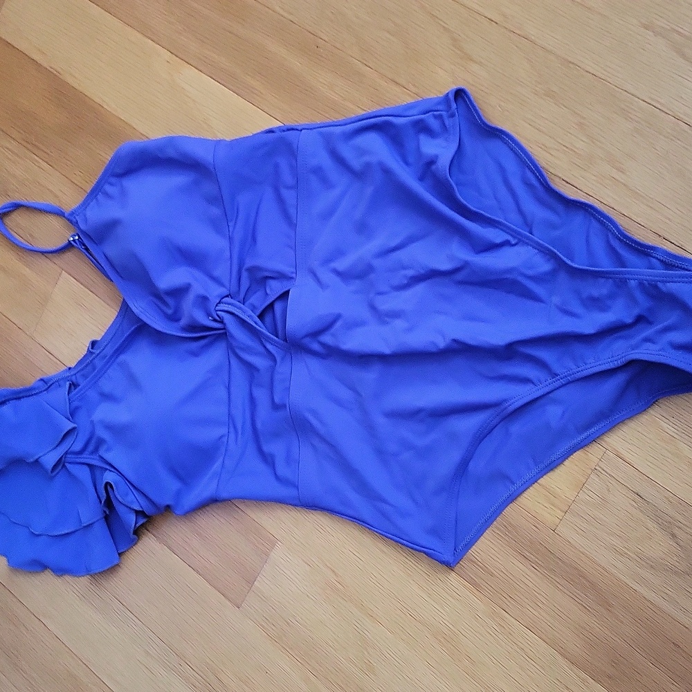 NWOT Vibrant Purple One-Shoulder Swimsuit - Picture 9 of 12